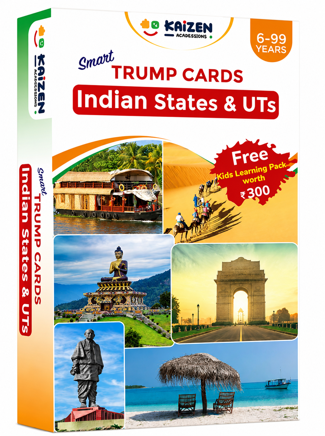 Kaizen MicroLessons Kid Dedicated Deck Card Games (Trumps: Indian States)