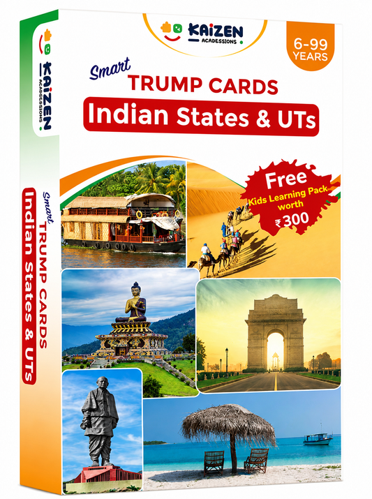 Kaizen MicroLessons Kid Dedicated Deck Card Games (Trumps: Indian States)