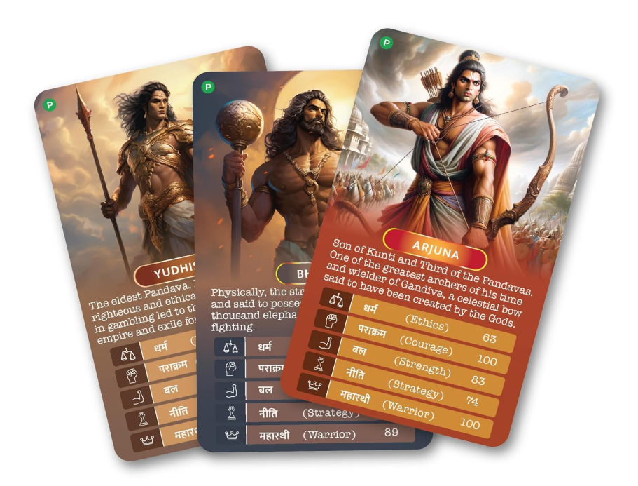 Kaizen MicroLessons Mahabharat Trump Card Game for All Ages.