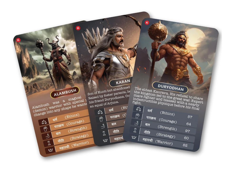 Kaizen MicroLessons Mahabharat Trump Card Game for All Ages.