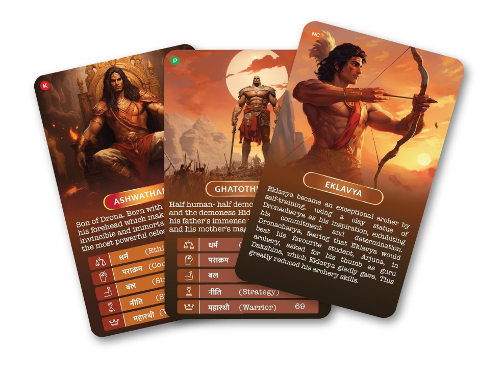 Kaizen MicroLessons Mahabharat Trump Card Game for All Ages.